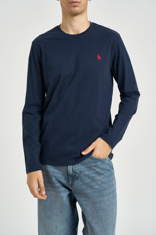 T-shirt uomo manica lunga blu - 1