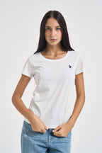T-shirt donna collo rotondo bianca CRY 101 U.S. POLO 