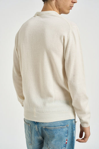 Maglia uomo girocollo in lana burro - 4