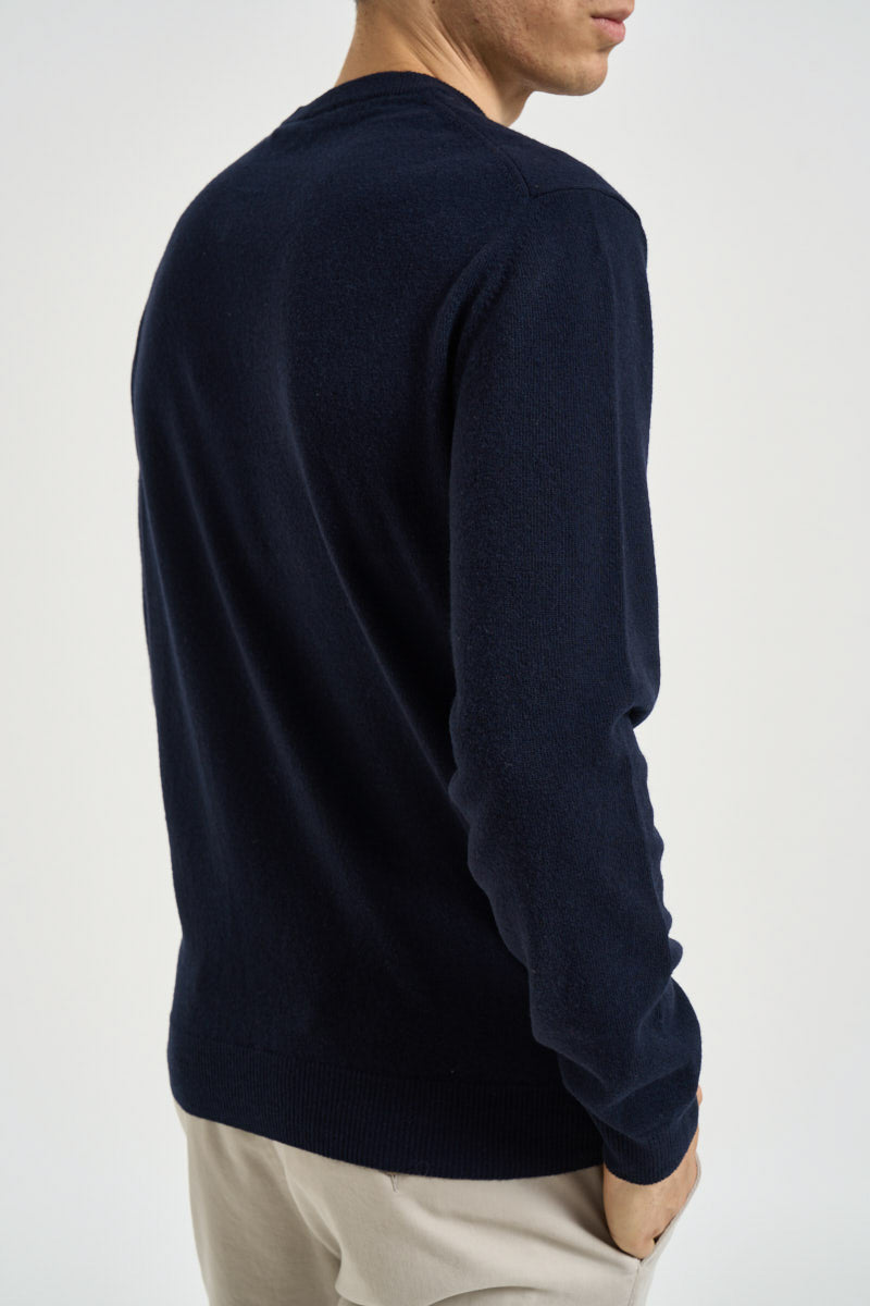 Maglia uomo girocollo in lana blu notte ERIN 177 U.S. POLO 