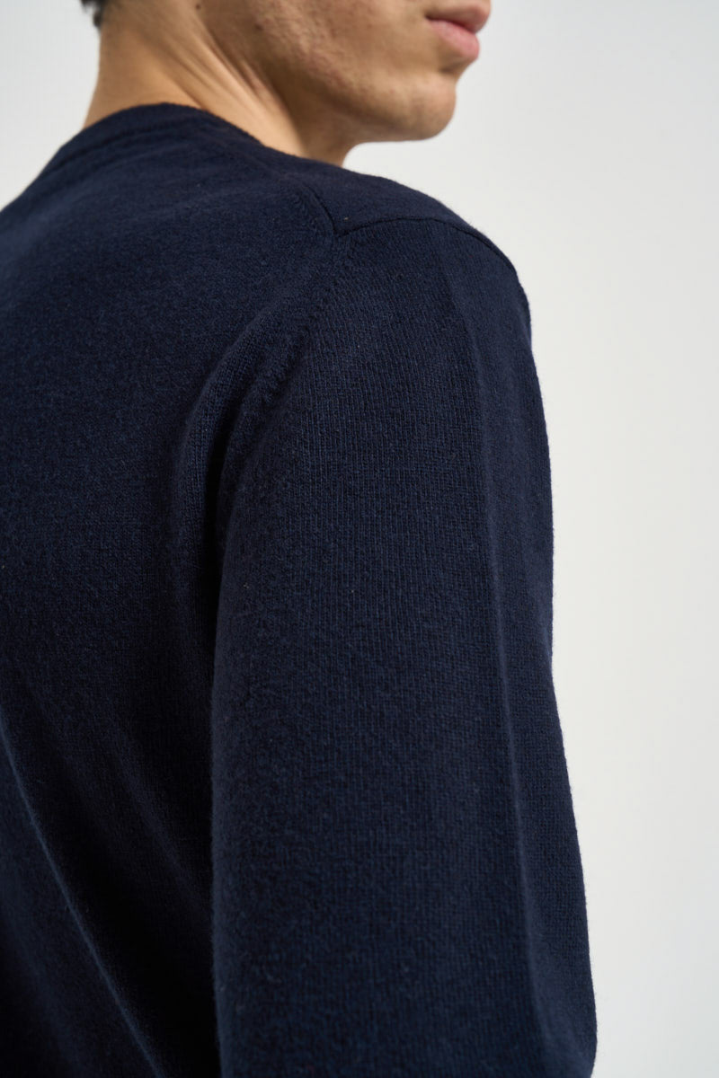 Maglia uomo girocollo in lana blu notte ERIN 177 U.S. POLO 