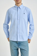 Camicia uomo in cotone Oxford celeste HERON 130 U.S. POLO 