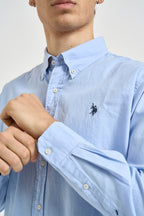 Camicia uomo in cotone Oxford celeste HERON 130 U.S. POLO 