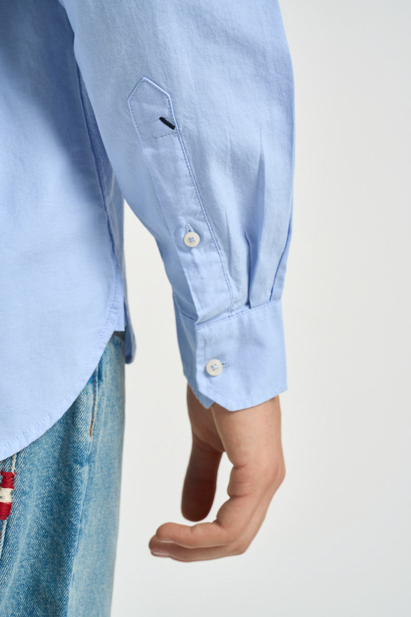 Camicia uomo in cotone Oxford celeste HERON 130 U.S. POLO 