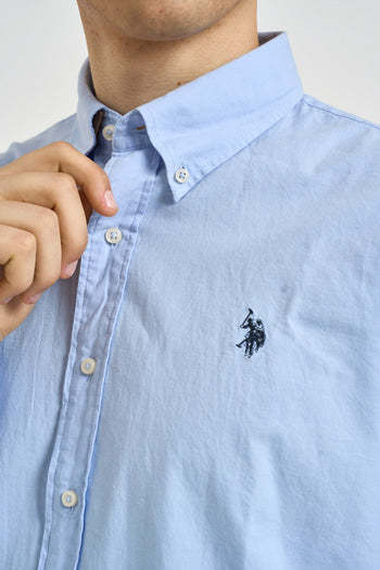 Camicia uomo in cotone Oxford celeste - 6