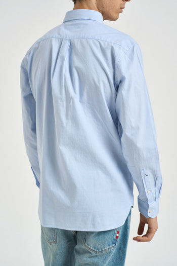 Camicia uomo in cotone Oxford a righe celeste e bianca - 5