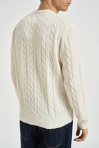 Maglione uomo a treccia girocollo panna JAYL 101 U.S. POLO 