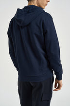 Felpa uomo con cappuccio e full zip blu navy LUKE 177 U.S. POLO 