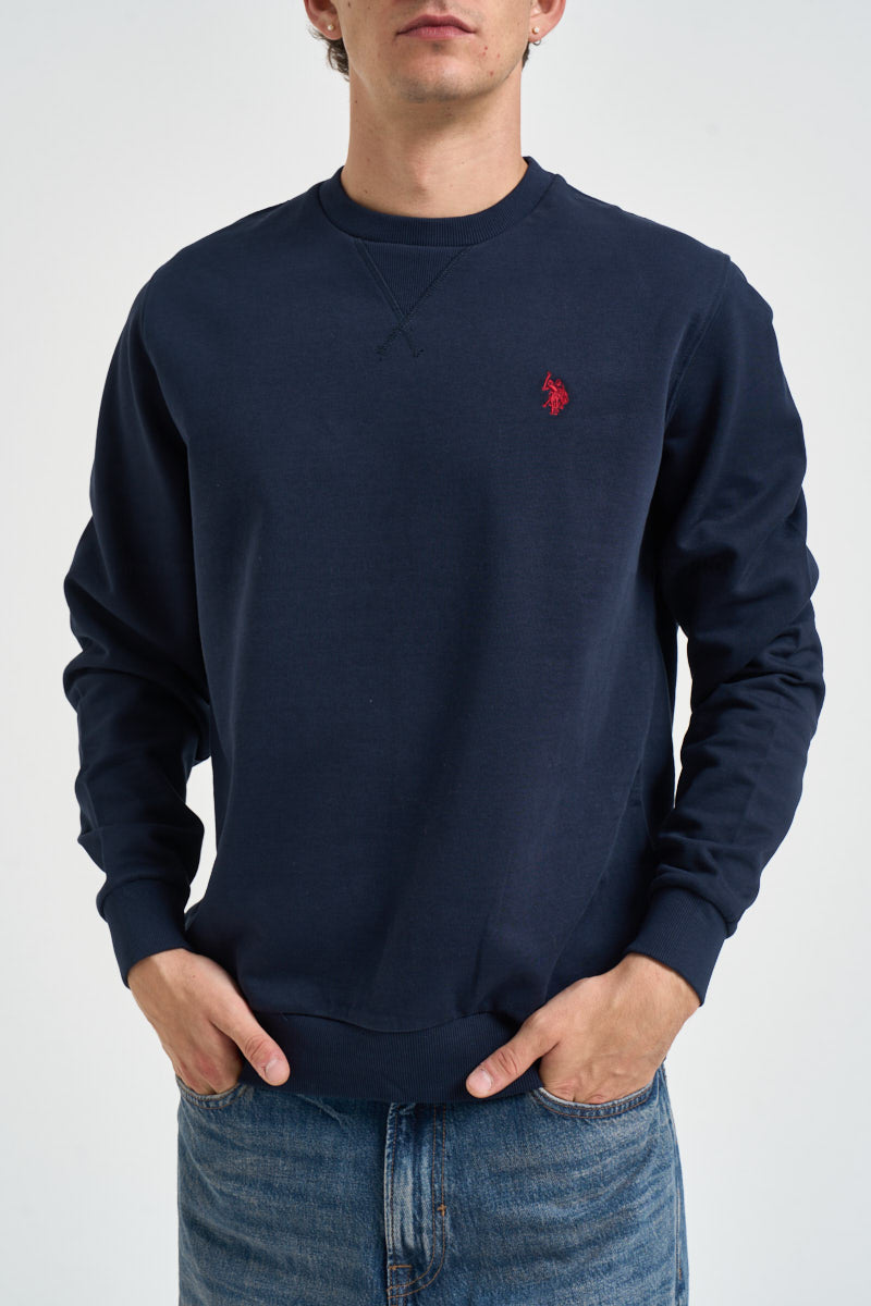Felpa uomo girocollo blu MAX 177 U.S. POLO 