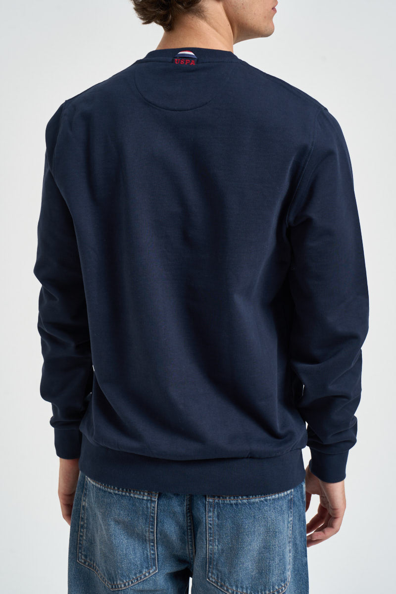 Felpa uomo girocollo blu MAX 177 U.S. POLO 