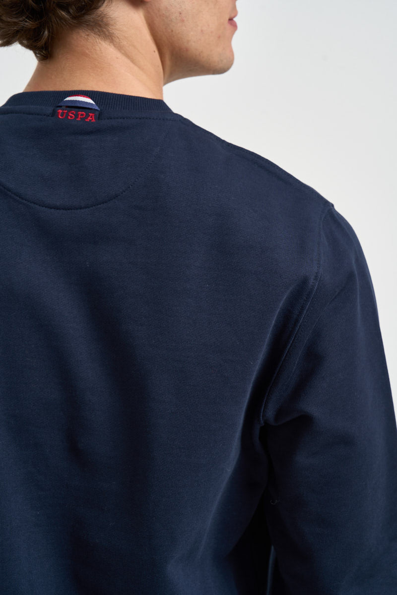 Felpa uomo girocollo blu MAX 177 U.S. POLO 