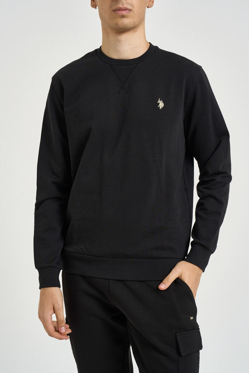 Felpa uomo girocollo nera MAX 199 U.S. POLO 