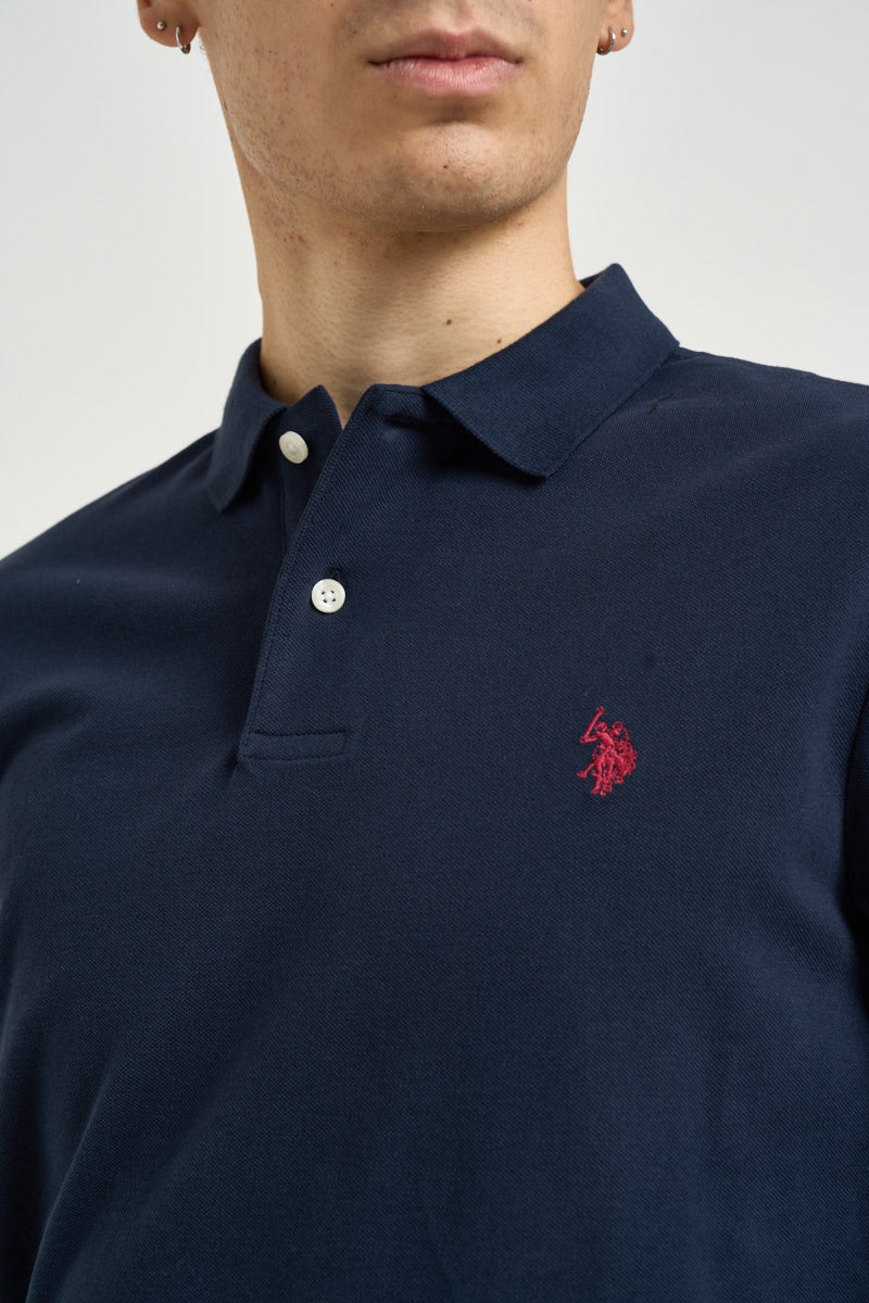 Polo uomo a maniche lunghe blu navy MUST 177 U.S. POLO 