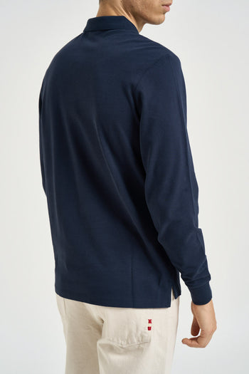Polo uomo a maniche lunghe blu navy - 4