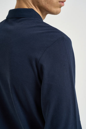 Polo uomo a maniche lunghe blu navy - 5
