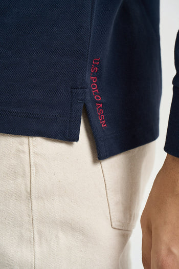 Polo uomo a maniche lunghe blu navy - 6