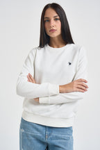 Felpa donna girocollo bianca TEFY 101 U.S. POLO 