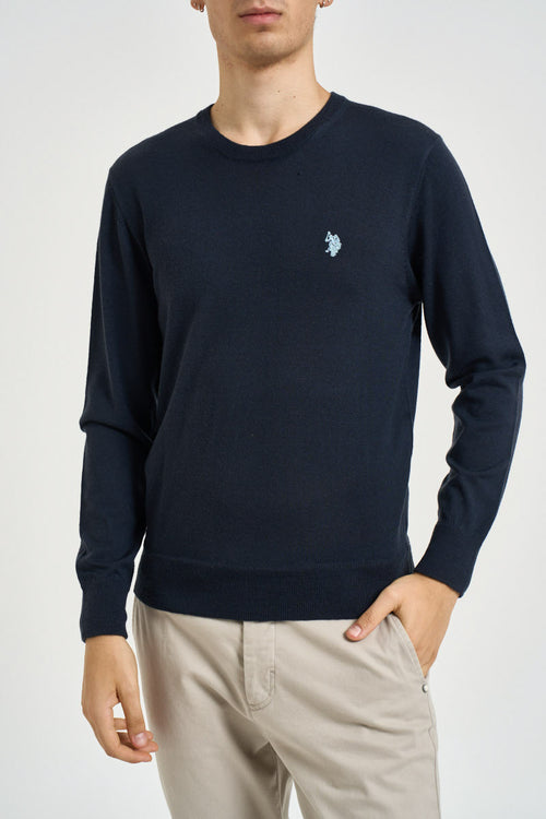 Maglia uomo girocollo blu navy - 1