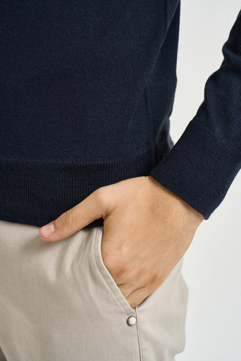 Maglia uomo girocollo blu navy - 4