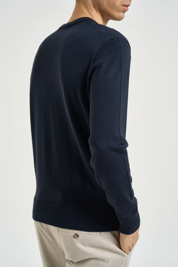Maglia uomo girocollo blu navy - 5