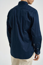 Camicia uomo in popeline blu notte ZEDI 179 U.S. POLO 