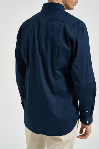 Camicia uomo in popeline blu notte - 4