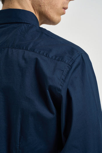 Camicia uomo in popeline blu notte - 5
