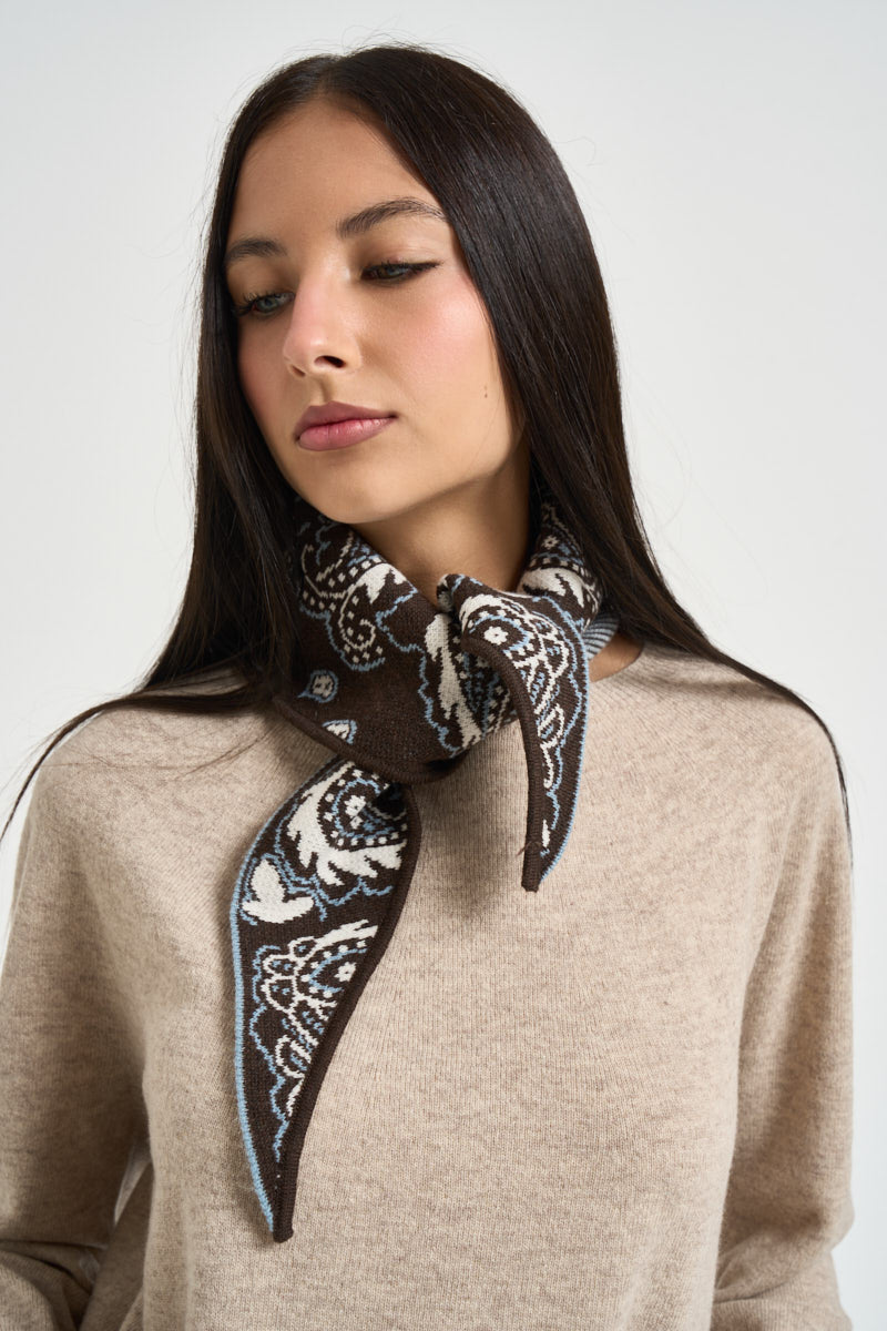 Foulard donna in maglia marrone 2AC2165 MORO VICOLO 