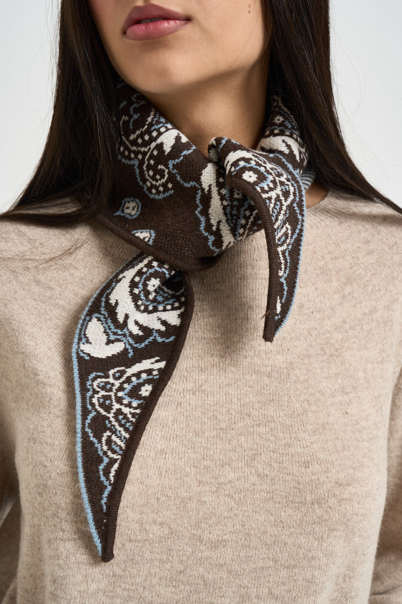 Foulard donna in maglia marrone 2AC2165 MORO VICOLO 