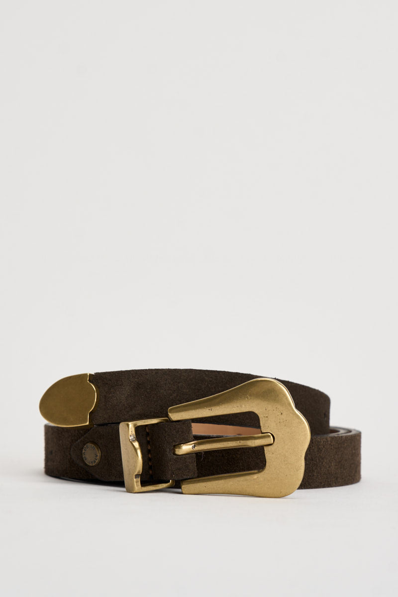 Cintura donna in suede marrone scuro AAC0050 MORO VICOLO 
