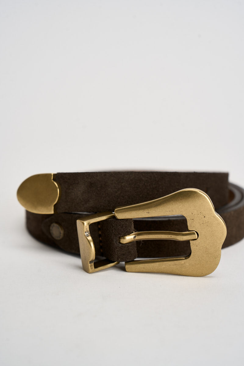 Cintura donna in suede marrone scuro AAC0050 MORO VICOLO 