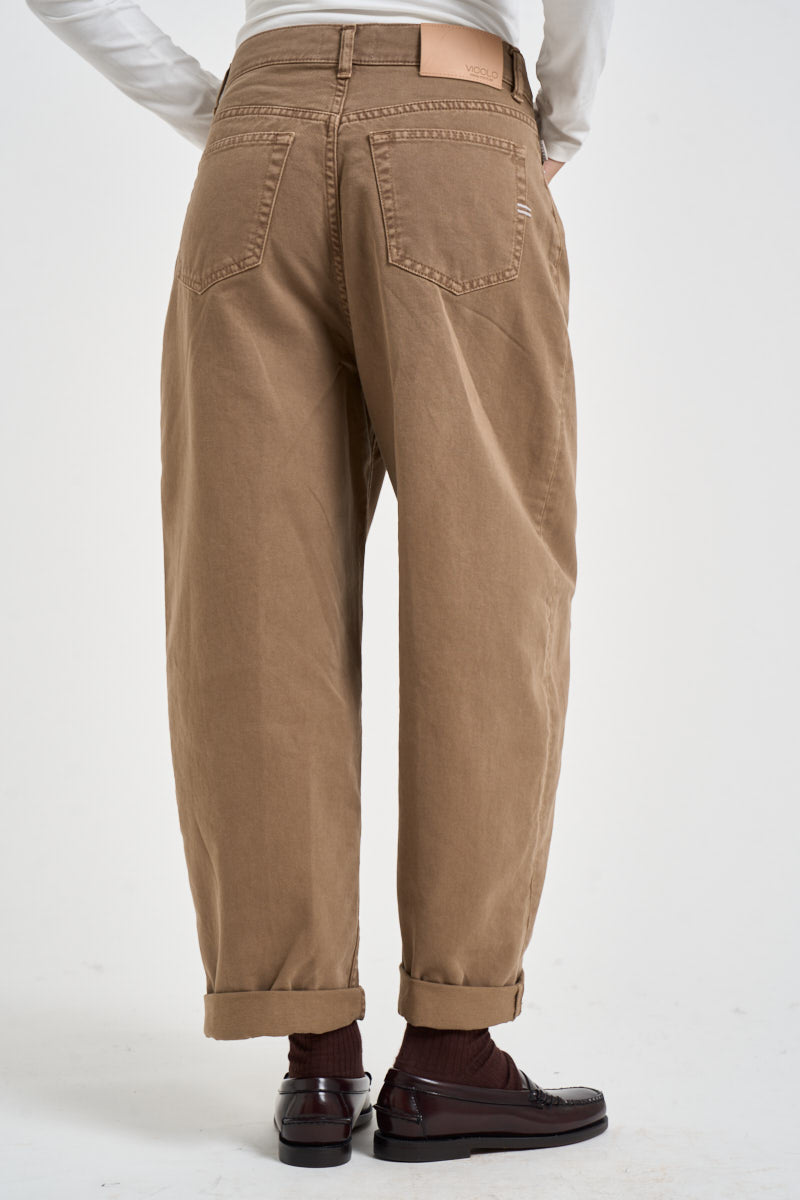 Jeans donna Laila relaxed fit in denim beige DAC5032 CAMMELLO VICOLO 