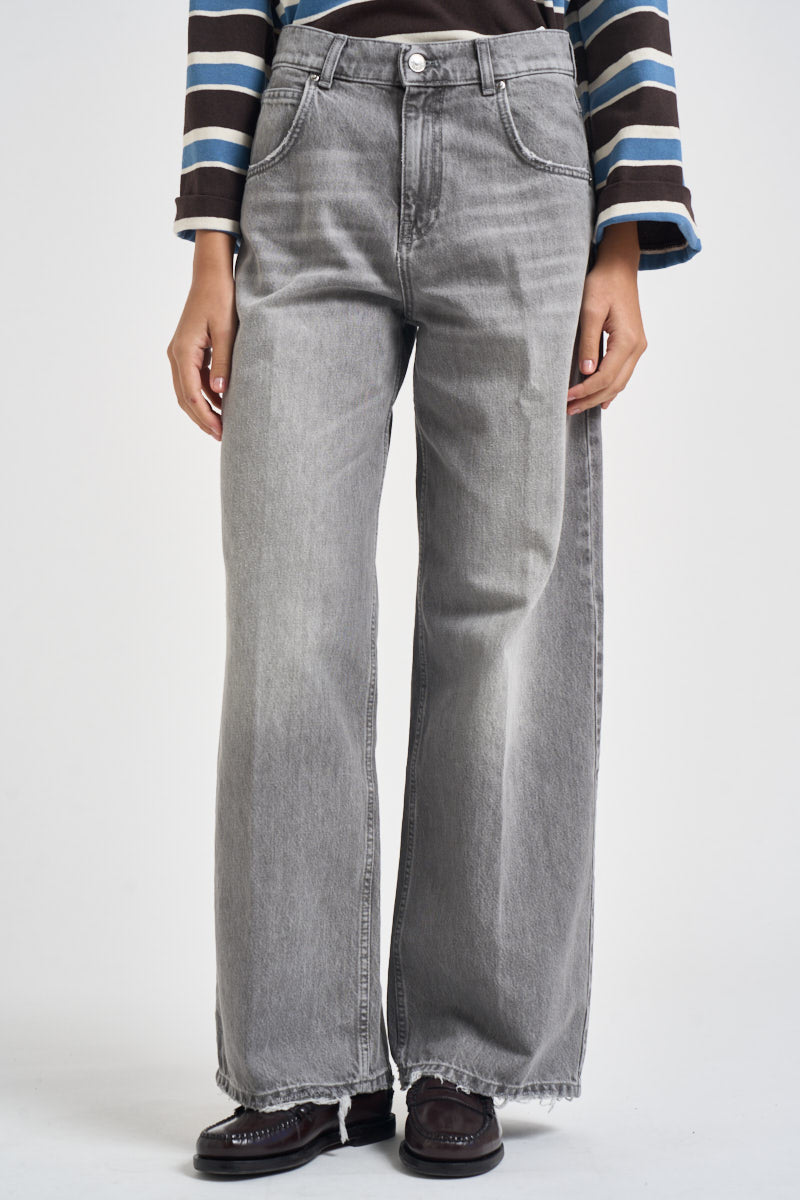 Jeans donna a palazzo délavé grigio chiaro DAC5125 GRIGIO VICOLO 