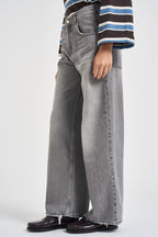 Jeans donna a palazzo délavé grigio chiaro DAC5125 GRIGIO VICOLO 