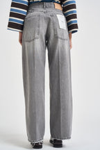Jeans donna a palazzo délavé grigio chiaro DAC5125 GRIGIO VICOLO 