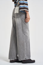 Jeans donna a palazzo délavé grigio chiaro DAC5125 GRIGIO VICOLO 