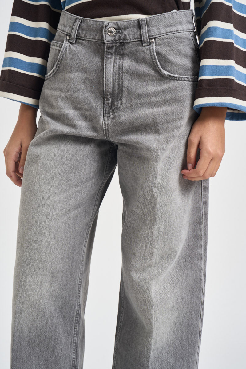 Jeans donna a palazzo délavé grigio chiaro DAC5125 GRIGIO VICOLO 