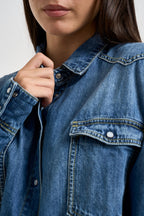 Camicia donna in denim blu medio DAC5131 DENIM VICOLO 