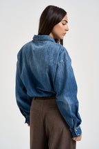 Camicia donna in denim blu medio DAC5131 DENIM VICOLO 