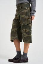 Bermuda donna cargo cropped fantasia camouflage verde militare DAC5269 MILITARE VICOLO 
