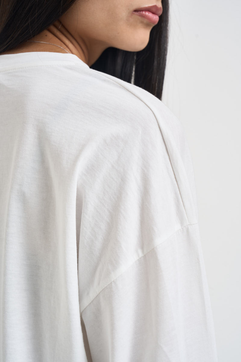 T-shirt donna con maniche svasate bianca RAC0252 NATURALE VICOLO 