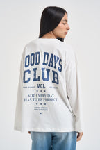 T-shirt donna bianca stampa sul retro blu RAC0253 NATURALE VICOLO 