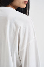 T-shirt donna maniche svasate fantasia bianca RAC0255 NATURALE VICOLO 