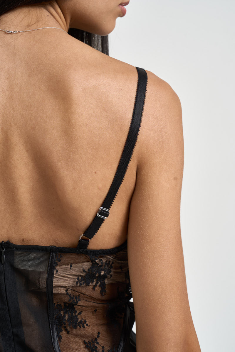 Top donna corsetto in pizzo nero TAC0219 NERO VICOLO 
