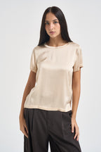 T-shirt donna satinata vaniglia TAC0282 VANIGLIA VICOLO 