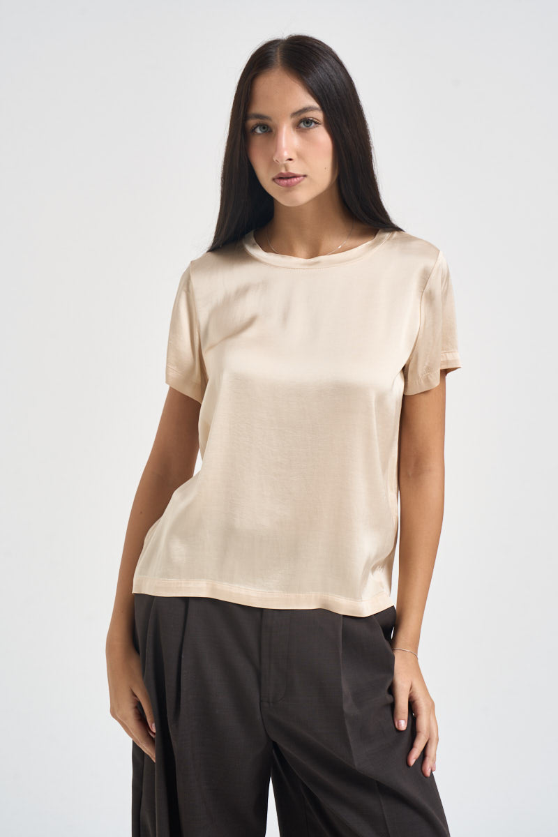 T-shirt donna satinata vaniglia TAC0282 VANIGLIA VICOLO 