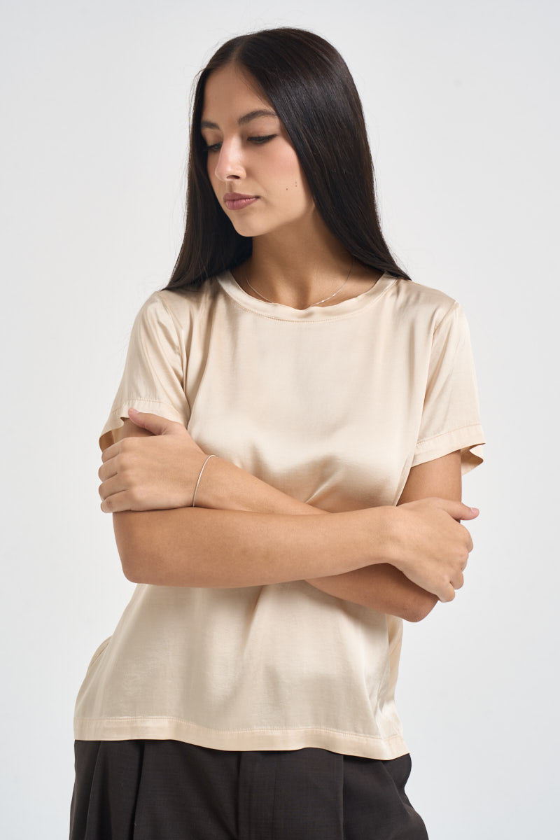 T-shirt donna satinata vaniglia TAC0282 VANIGLIA VICOLO 