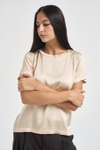 T-shirt donna satinata vaniglia TAC0282 VANIGLIA VICOLO 