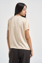 T-shirt donna satinata vaniglia TAC0282 VANIGLIA VICOLO 