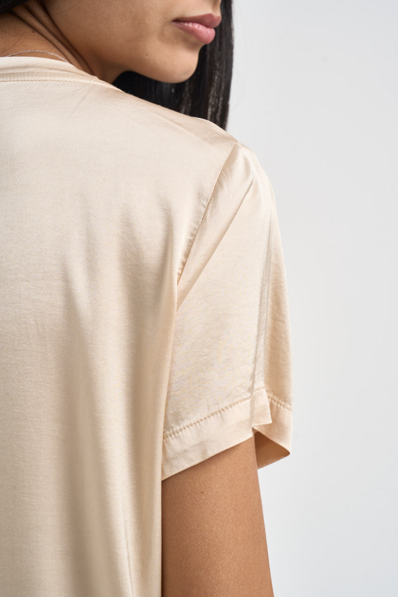 T-shirt donna satinata vaniglia TAC0282 VANIGLIA VICOLO 